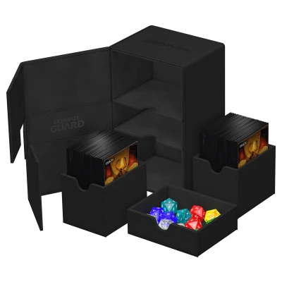 Afbeelding van Ultimate Guard Twin Flip&#039;n&#039;Tray Deck Case 160+ XenoSkin Monocolor Black