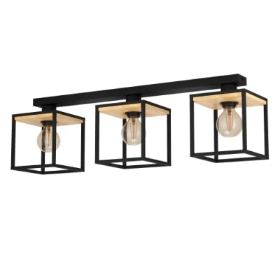 Afbeelding van EGLO Libertad Plafondlamp E27 86 cm Zwart/Bruin