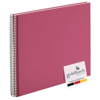 Afbeelding van goldbuch Bella Vista 25608 Fotoalbum, spiraalbinding, 35 x 30 cm, met 40 witte pagina&#039;s, linnen fotoalbum voor foto&#039;s en om op te plakken, fuchsia