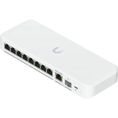 Image de Ubiquiti UniFi Flex 2.5G Commutateur Géré 8 x 2.5GBase T + 1 10Gb Ethernet 10 Go SFP+ de bureau, fixation murale, Montage sur rail DIN PoE+