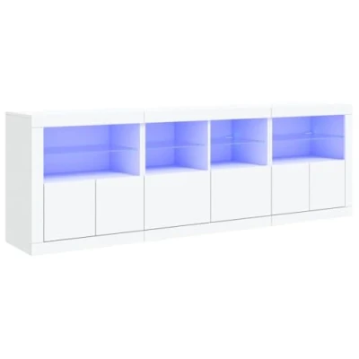 Afbeelding van vidaXL Dressoir met LED verlichting 202x37x67 cm wit