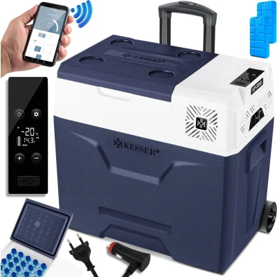 Afbeelding van KESSER® 50 liter Elektrische compressiekoeler vriezer, met APP bediening USB aansluiting, koelkast tot 20 voor auto, vrachtwagen, boot, camper