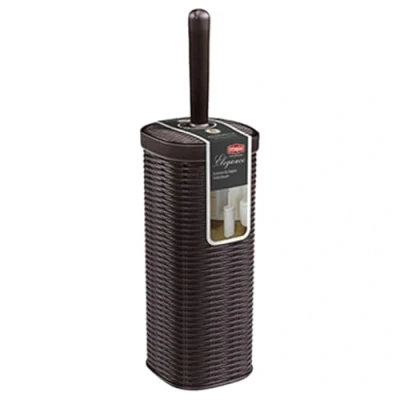 Afbeelding van Toiletborstel/wc borstel Elegance luxe serie choco 40 cm Badkamer artikelen