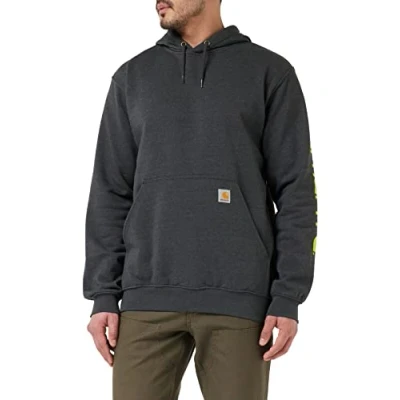 Afbeelding van Carhartt Hoodie Loose fit Mouw logo L (valt als XL) Carbon Heather Heren