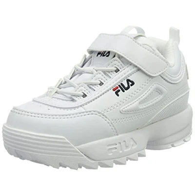 Afbeelding van Fila Disruptor Unisex Sneakers laag voor kinderen, Maat: 27, White Hoogwaardig imitatieleer