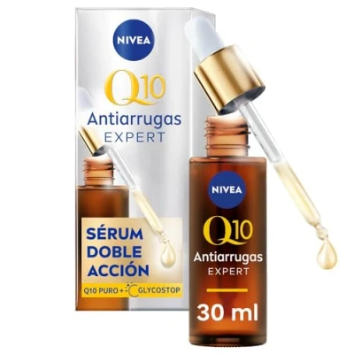 Afbeelding van Nivea Q10 Expert anti rimpel Double Action Serum (30 ml), gezichtsserum met glycatietechnologie, aging gezichtstonic, blokkeert schade door suiker