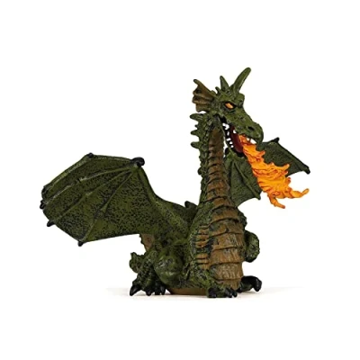 Afbeelding van Speelfiguur Fantasie Draak Met vlammen Groen