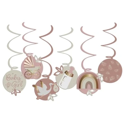 Afbeelding van Folat Swirls blooming baby girl 6 stuks