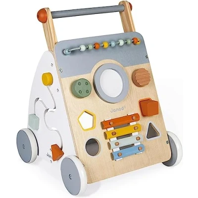 Image de Jouet à pousser en bois Janod Chariot multi activités Sweet Cocoon
