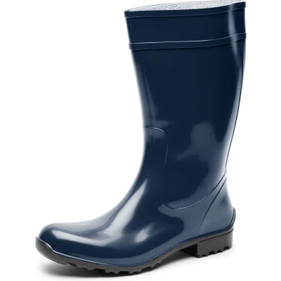 Afbeelding van Ladeheid LA LMG 930 Elke Dames Regenlaarzen Rubber Enkelhoogte PVC Waterdicht Donkerblauw 41