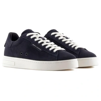 Afbeelding van Armani Exchange Sneakers laag, Heren, Maat: 41, Deep navy Veloursleer