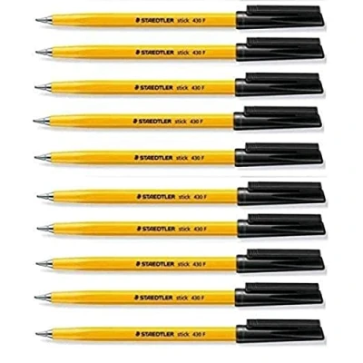 Afbeelding van Staedtler Stick 430 balpen met fijne punt 0,3 mm, glad en moeiteloos schrijven gecontroleerde doorstroming, 10 stuks