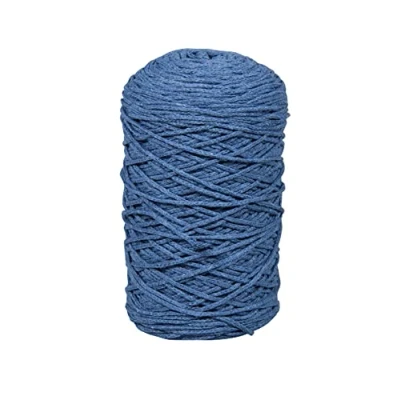 Afbeelding van Rayher Braidy 42009372 gerecycled garen, gevlochten, 2 mm diameter, jeansblauw, 250 g bollen, lengte: ca. m, breigaren, haakgaren, textielgaren, knutselgaren, bindgaren, bindgaren