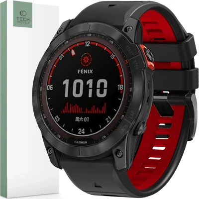 Afbeelding van TECH PROTECT ICONBAND PRO GARMIN FENIX 3 / 5X 3HR PLUS 6X 7X ZWART/ROOD