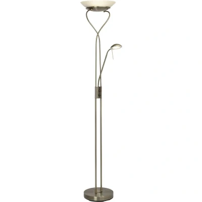 Afbeelding van Brilliant Ollie LED uplight met leeslamp 18 W Messing