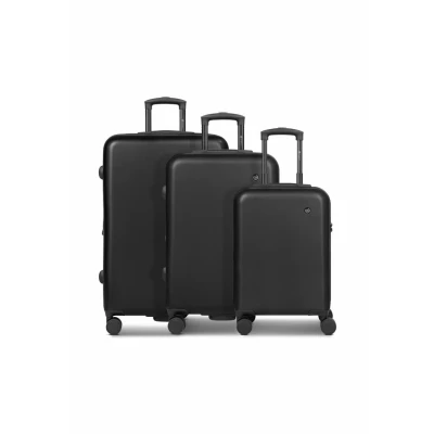 Afbeelding van Bugatti Valencia 2.0 4 wielen Kofferset 3 delig met uitbreidingsplooi Harde bagage TSA slot black