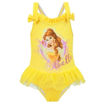 Afbeelding van Disney Badpak de mooie en het beest meisjes, Geel.