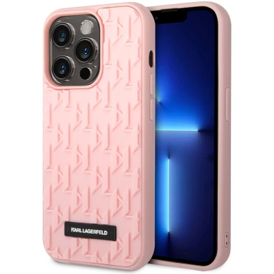 Afbeelding van iPhone 14 Pro Backcase hoesje Karl Lagerfeld Effen Roze TPU (Zacht)