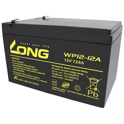 Afbeelding van Long WP12 12A/F1 Loodaccu 12 V Ah Loodvlies (AGM) (b x h d) 151 98 mm Kabelschoen 4.8 VDS certificering, Geringe zelfontlading, Onderhoudsvrij