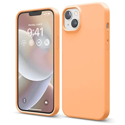 Afbeelding van elago Beschermhoes van vloeibare siliconen compatibel met iPhone 14 Plus (6,7 inch), beschermhoes, volledige bescherming, schokbestendig, 4 structuren, zachte microvezel voorkomt krassen