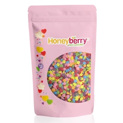 Afbeelding van Natuurlijke en eetbare vermicelli gebak, 200 g, kleurrijke decoratieve suikervermicelli, ideaal voor het versieren van taarten, koekjes desserts, geproduceerd in de EU (grote meerkleurige confetti)