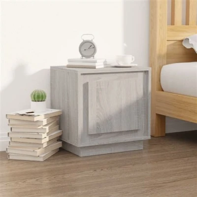 Afbeelding van Nachtkastje 44x35x45 cm bewerkt hout grijs sonoma eikenkleurig