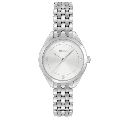 Afbeelding van HUGO BOSS dames Mae horloge HB1502722 in de kleur Zilver