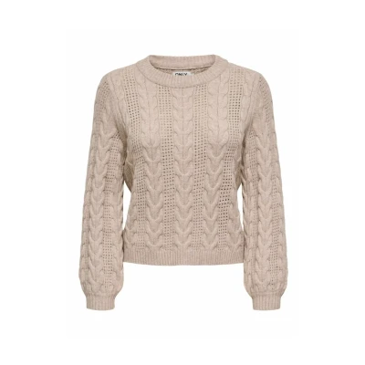 Afbeelding van ONLY Normal Geschnitten Rundhals Trui, Dames, Maat: Medium, Mocha meringue