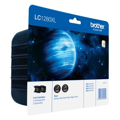 Image de Brother LC1280XLBKBP2 pack de 2 haute capacité noir originale cartouche d&#039;encre