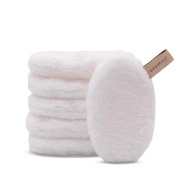 Afbeelding van waschies Herbruikbare wasbare make up remover en reinigingspads, 6 stuks, grondige reiniging alleen met water, huidvriendelijk, hypoallergeen, super zacht &quot;White Edition&quot;