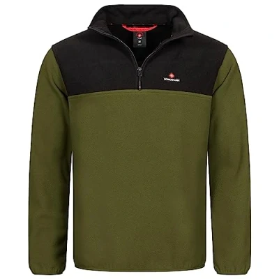 Afbeelding van Höhenhorn Skyja Herentrui van microfleece met halve ritssluiting, voor herfst en winter, Zwart/Groen