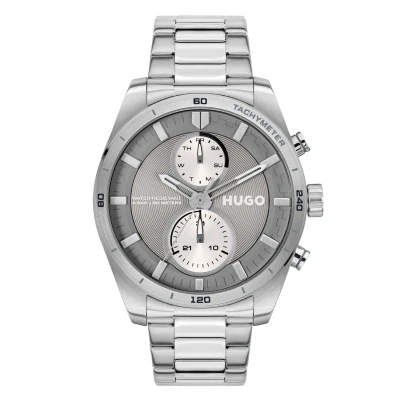Afbeelding van HUGO FAST Horloge silvercoloured, Heren, Maat: One Size, Silver coloured