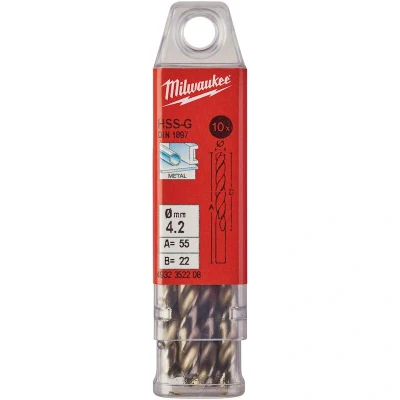 Afbeelding van MILWAUKEE 4932352208 HSS G metaalboor kort DIN 1897 4,20x55mm (10 st.)