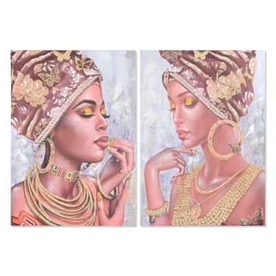 Afbeelding van Schilderij Home Esprit Koloniaal Afrikaanse 70 X 3 100 Cm (2 Stuks)