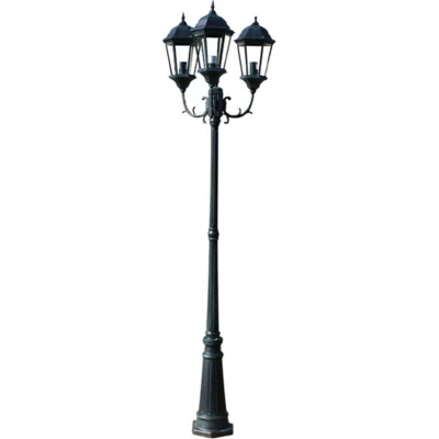 Afbeelding van Tuinlantaarn Brighton 3 arms 230 cm donkergroen/zwart