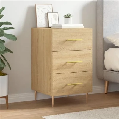 Afbeelding van vidaXL Nachtkastje 40x40x66 cm bewerkt hout sonoma eikenkleurig