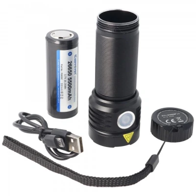 Afbeelding van Bullworker de ultraheldere LED zaklamp met Osram LED, 5200mAh batterij, max. 3300 lumen inclusief batterij