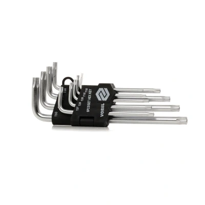 Afbeelding van VOREL 56478 Haakse schroevendraaierset T10, T15, T20, T25, T27, T30, T40, T45, T50 Chroom vanadium staal 9