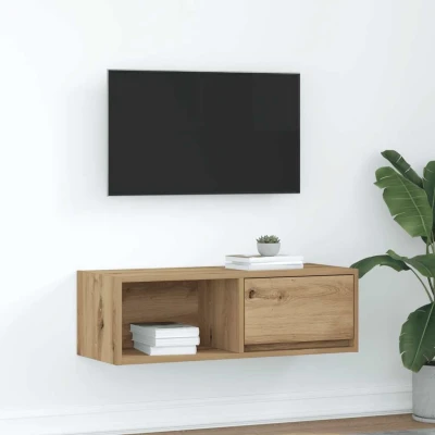 Afbeelding van vidaXL Tv meubel 80x31x25,5 cm bewerkt hout artisanaal eikenkleur