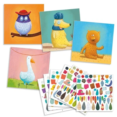 Afbeelding van Djeco stickerset dieren versieren