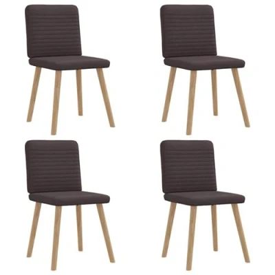 Image de vidaXL Chaises à manger lot de 4 marron foncé tissu3315172