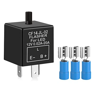 Afbeelding van Gebildet 12V 3 pins Elektronische LED Knipperlichtrelais 0.1W 150W c/m Motorfiets Richtingaanwijzer Verstelbare Knipperlicht CF 14KT met 3pcs Terminals