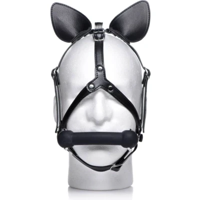 Afbeelding van Dark Horse Pony Head Harness with Silicone Bit Black