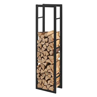 Afbeelding van Brandhout rek houtopslag Täby 40x25x150 cm zwart