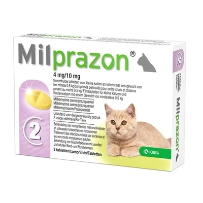 Afbeelding van Krka Milprazon Ontwormingstabletten Kat &gt;0,5 KG 4 MG/10 MG 2 TBL (409913)