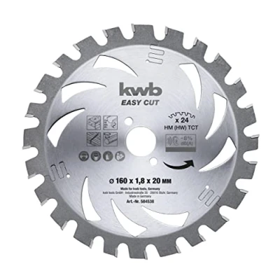 Afbeelding van kwb 584538 Hardmetaal cirkelzaagblad 160 x 20 1.2 mm Aantal tanden: 24 1 stuk(s)