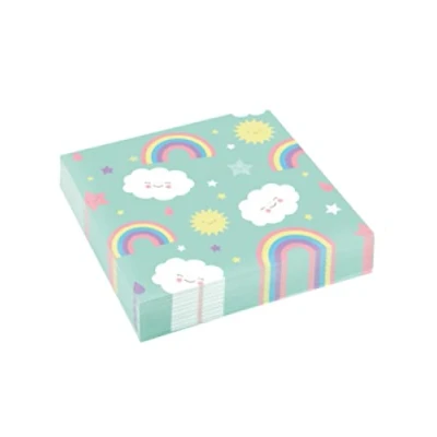 Afbeelding van Servetten Rainbow &amp; Cloud 33x33cm 20 stuks
