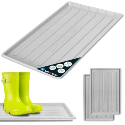 Afbeelding van KOTARBAU® Set van 2 schoenenafdruipbakjes 45 x 30 cm schoenbak grijs