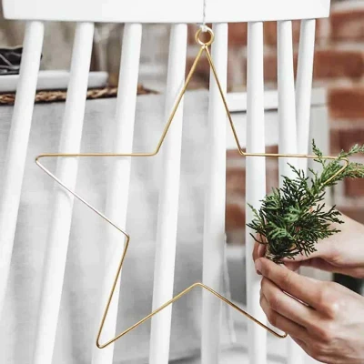 Afbeelding van Hangers Sterren Metaal Goud 2 stuks
