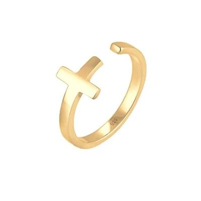 Afbeelding van Elli Kreuz GEO GRÖSSENVERSTELLBAR Ring goldcoloured, Dames, Maat: 54, Gold coloured